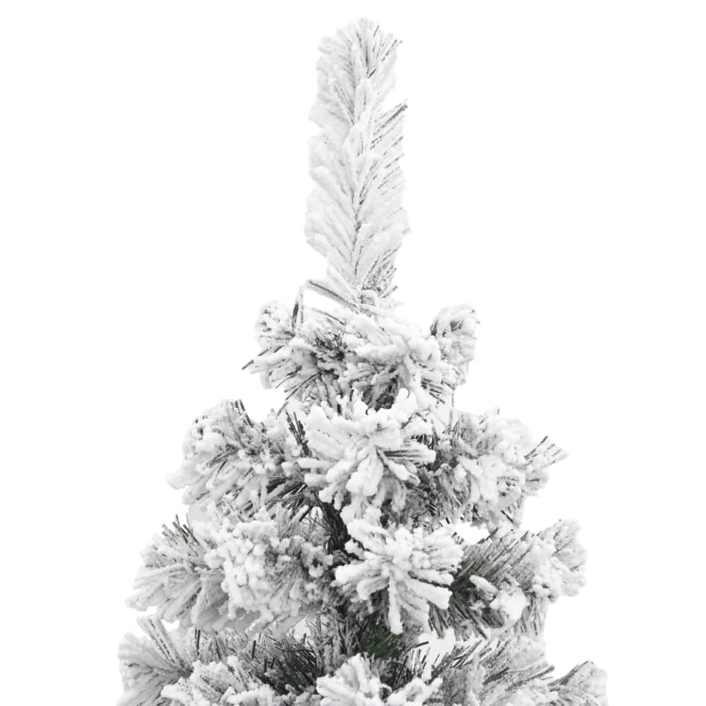 Kunstkerstboom Met Sneeuw Smal Pvc Groen En Wit 120 cm Basis
