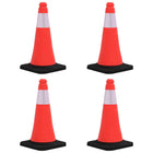 Traffic cones with heavy base, 4 pcs, reflective, 50 cm