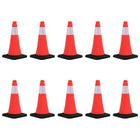 Traffic cones with heavy base 10 pcs reflective 50 cm