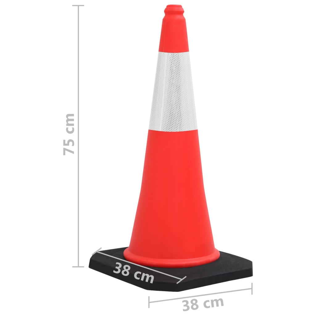 Verkeerskegels Met Zware Basis Reflecterend 4 75 cm