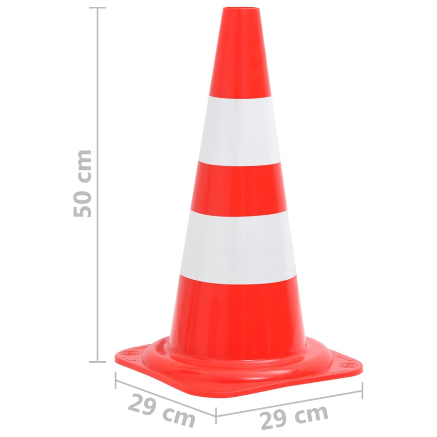 Verkeerskegel Reflecterend 50 Cm Rood En Wit 20 Zonder ketting