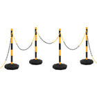 Chain post set with 10 m plastic chain