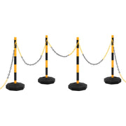 Kettingpaal set 4 stuks met 10m ketting geel