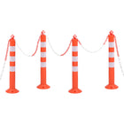Verkeerspalen 75 cm PE rood met ketting 10 m