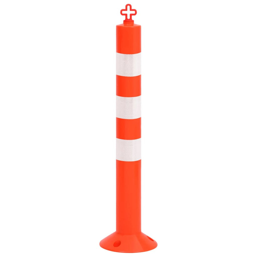 Verkeerspalen met ketting 4 st 75 cm PE