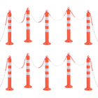 Verkeerspalen met ketting 10 st 75 cm PE rood