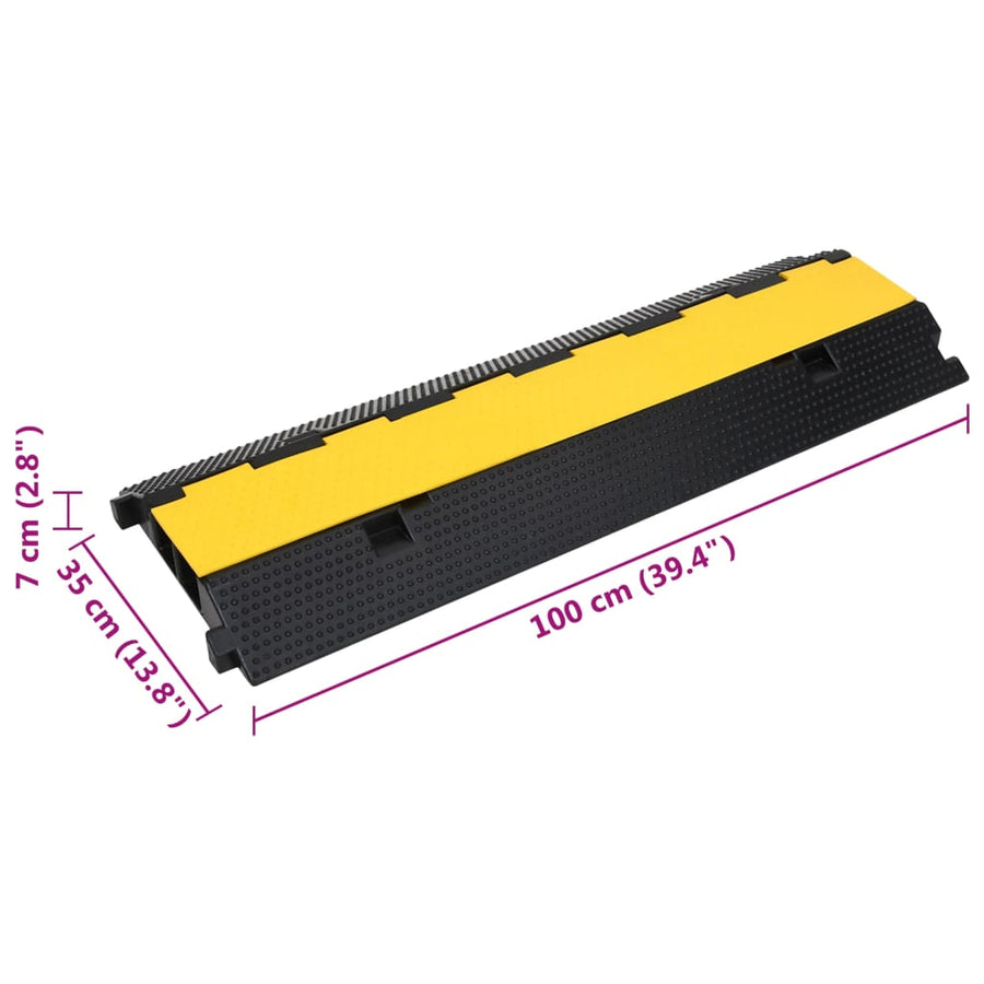 Kabelbeschermer Drempel Met 2 Tunnels 00 Cm Rubber 1 100 x 35 x 7 cm