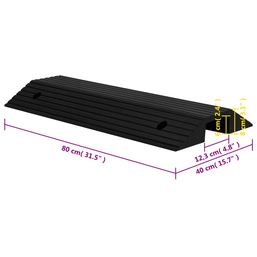 Drempelbruggen Rubber 2 80 x 40 x 8 cm