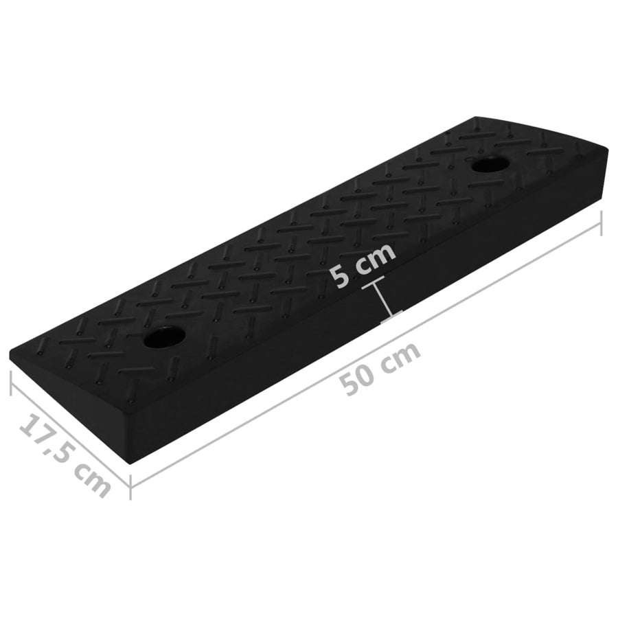 Oprijhulpen 2 St 50X7,5X5 Cm Rubber 50 x 17.5 x 5 cm