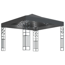 Prieel Met Led-Lichtslinger 3X3 M Kleurig Antraciet