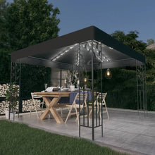 Prieel Met Led-Lichtslinger 3X3 M Kleurig Antraciet