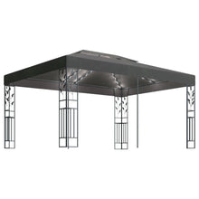 Prieel Met Dubbel Dak En Led-Lichtslinger 3X4 M Kleur Antraciet