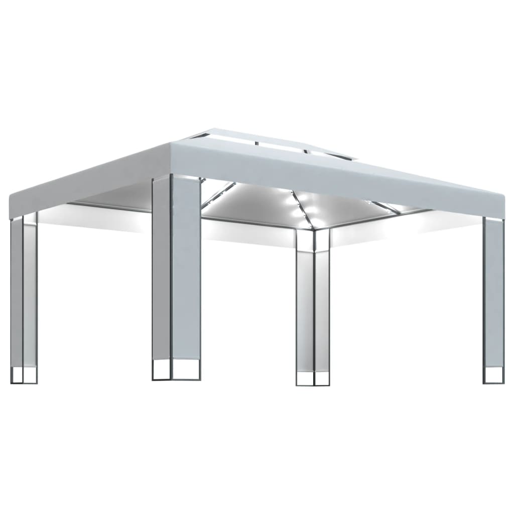 Prieel Met Led-Lichtslinger 3X4 M Wit