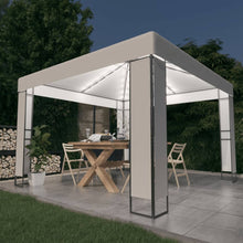 Prieel Met Dubbel Dak En Led-Lichtslinger 3X3 M Wit