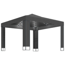 Prieel Met Dubbel Dak En Led-Lichtslinger 3X3 M Kleur Antraciet