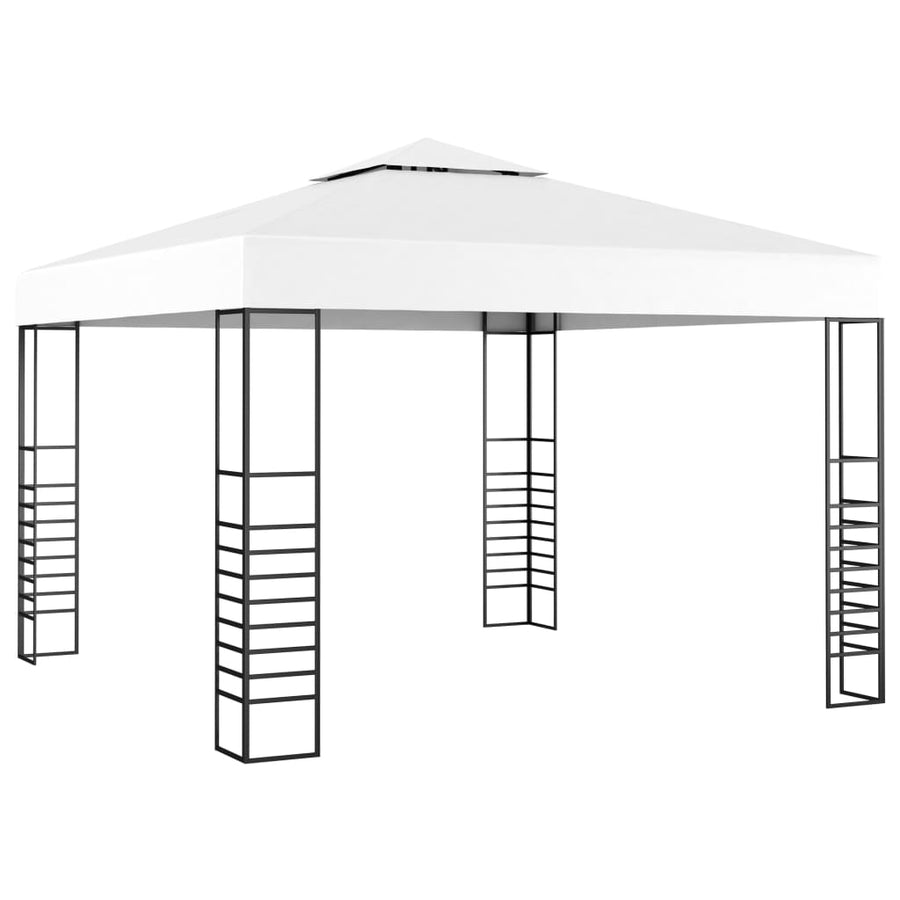 Tuinpaviljoen Met Led-Lichtslinger 3X3 M Wit