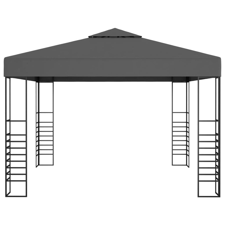 Tuinpaviljoen Met Led-Lichtslinger 3X3 M Kleurig Antraciet