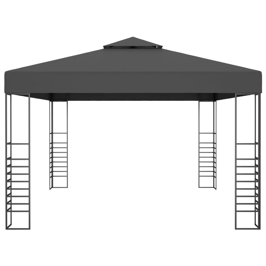 Prieel Met Led-Lichtslinger 3X4 M Kleurig Antraciet
