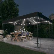 Gazebo with LED string lights 3x4 m anthracite