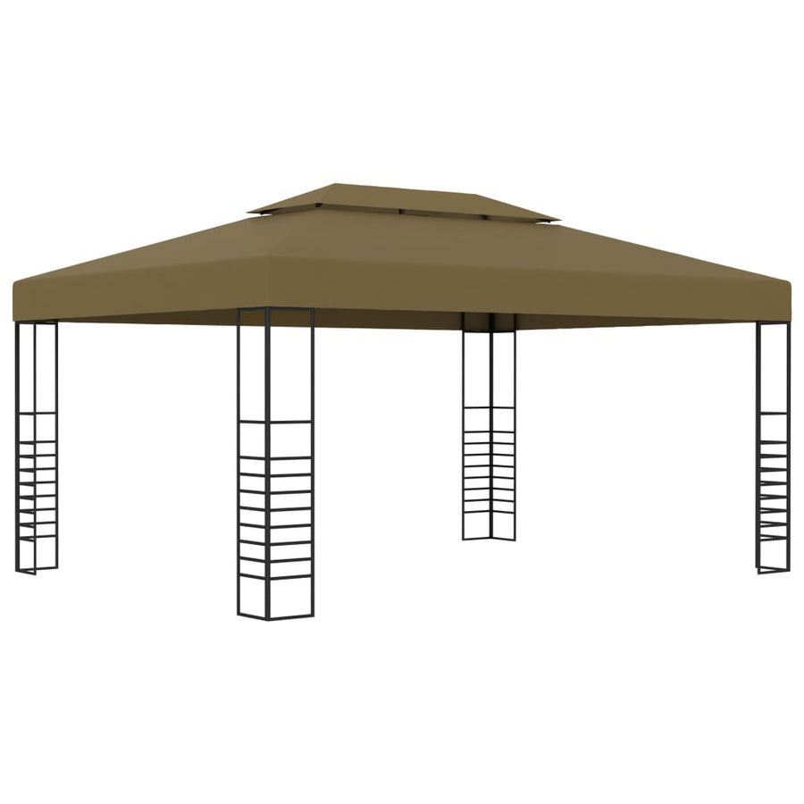 Prieel Met Led-Lichtslinger 3X4 M Taupe