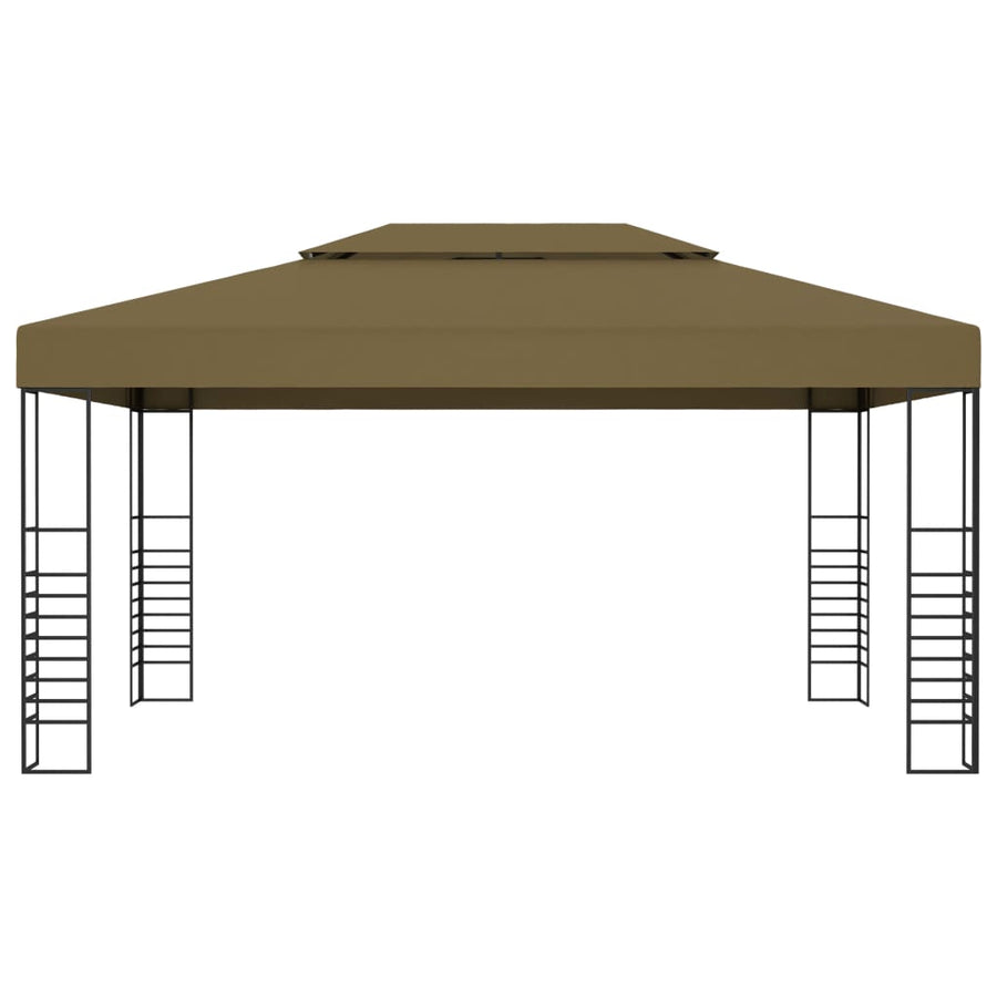 Prieel Met Led-Lichtslinger 3X4 M Taupe