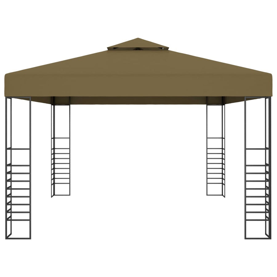 Prieel Met Led-Lichtslinger 3X4 M Taupe