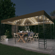 Prieel Met Led-Lichtslinger 3X4 M Taupe
