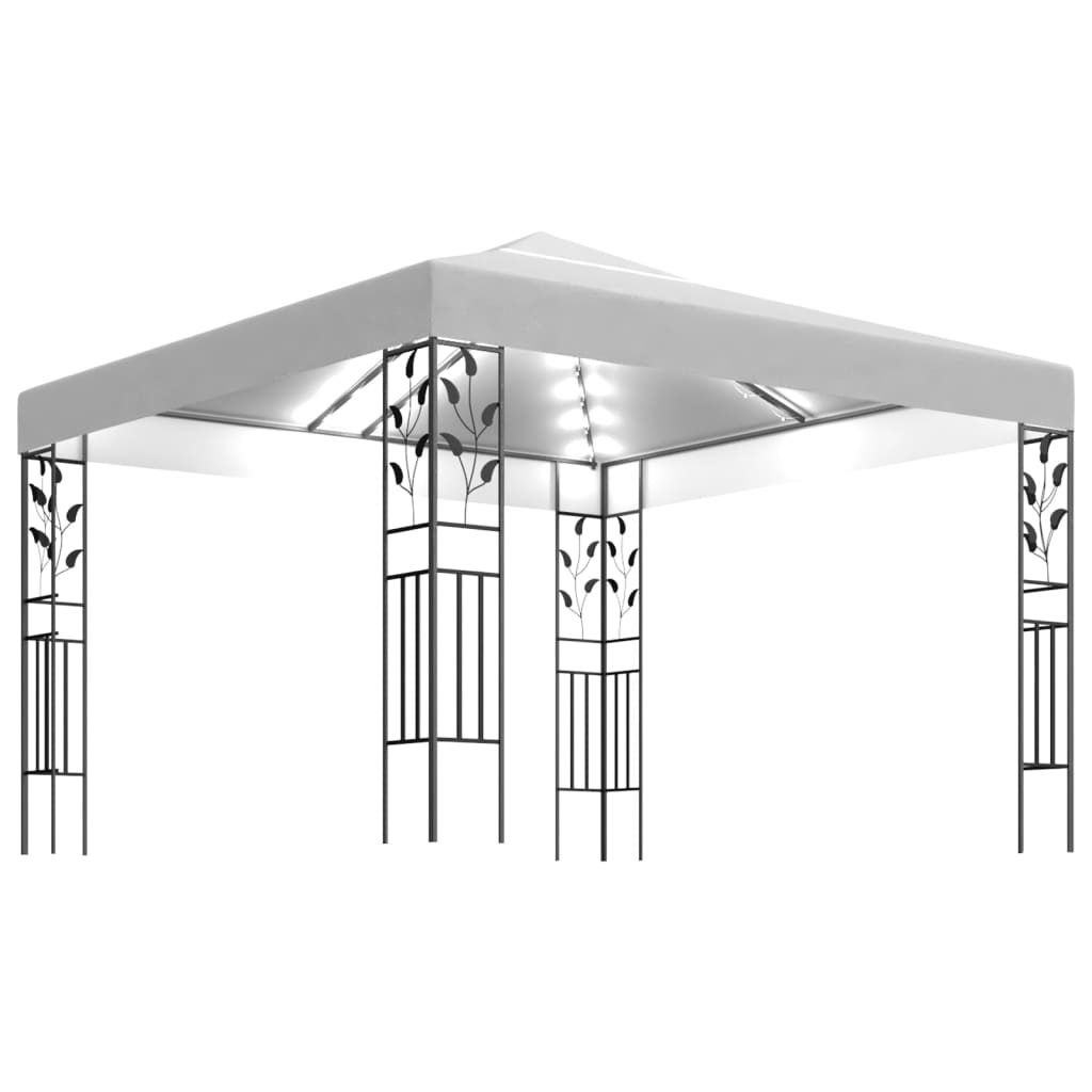 Prieel Met Led-Lichtslinger 3X3 M Wit