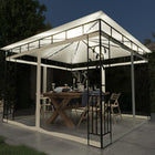 Gazebo with mosquito net LED string lights 180 g/m² 3x3x2.73 m cream