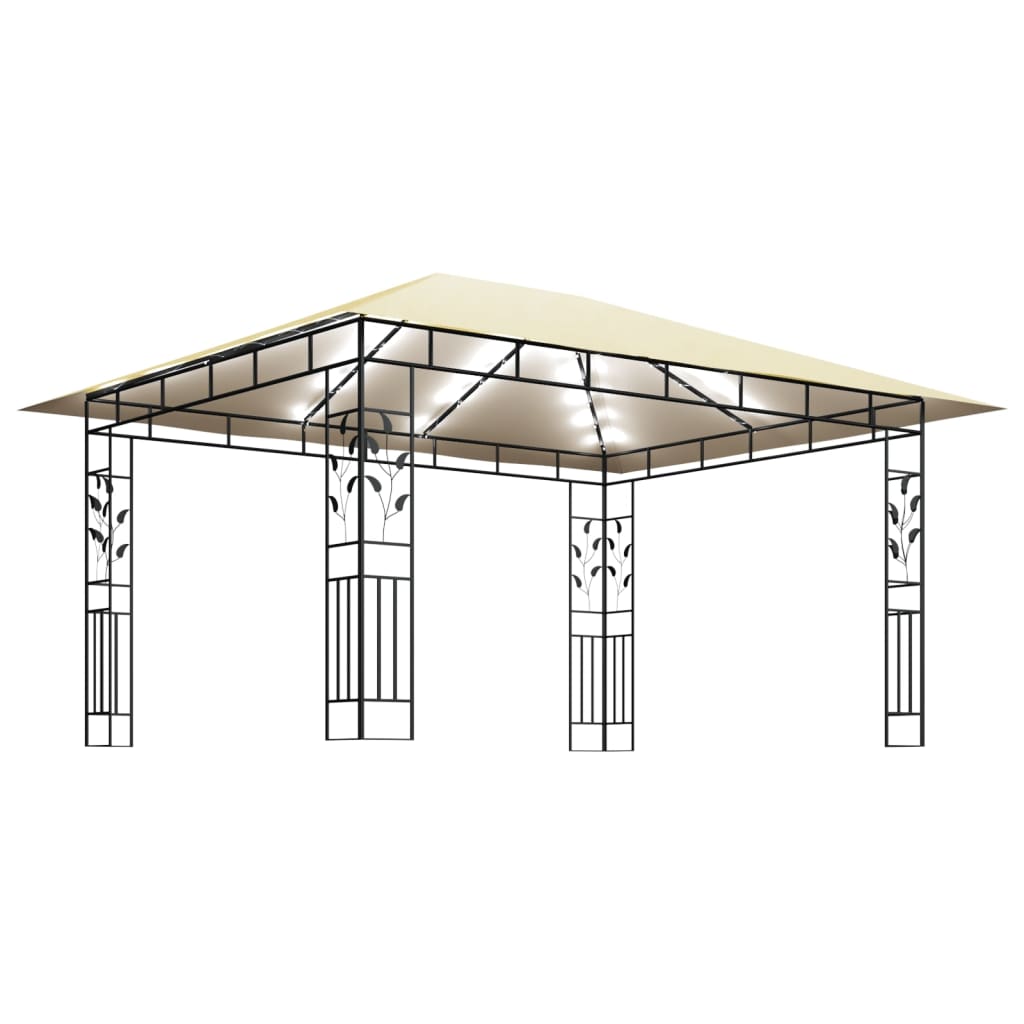 Prieel Met Klamboe Led-Lichtslinger 180 G/M² 4X3X2,73 M 4 x 3 x 2.73 m Crème
