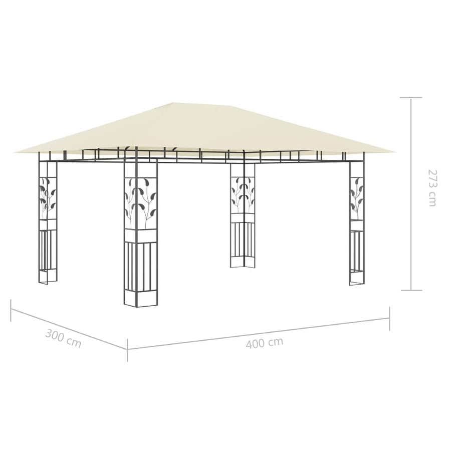 Prieel Met Klamboe Led-Lichtslinger 180 G/M² 4X3X2,73 M 4 x 3 x 2.73 m Crème