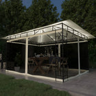 Gazebo with mosquito net LED light string 180 g/m² 4x3x2.73 m cream