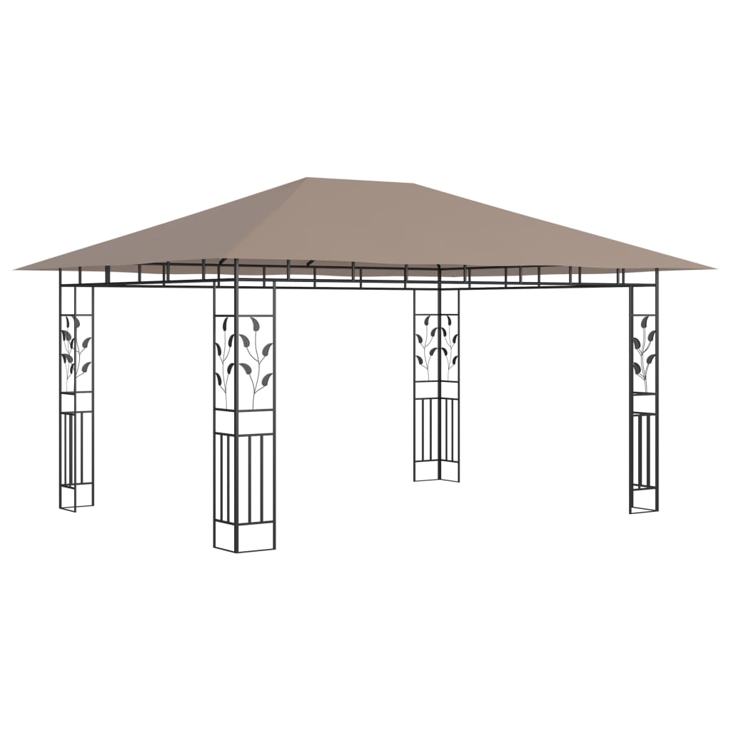 Prieel Met Klamboe Led-Lichtslinger 180 G/M² 4X3X2,73 M 4 x 3 x 2.73 m Taupe