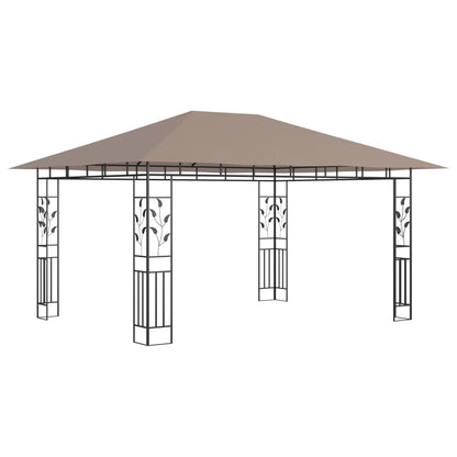 Prieel Met Klamboe Led-Lichtslinger 180 G/M² 4X3X2,73 M 4 x 3 x 2.73 m Taupe
