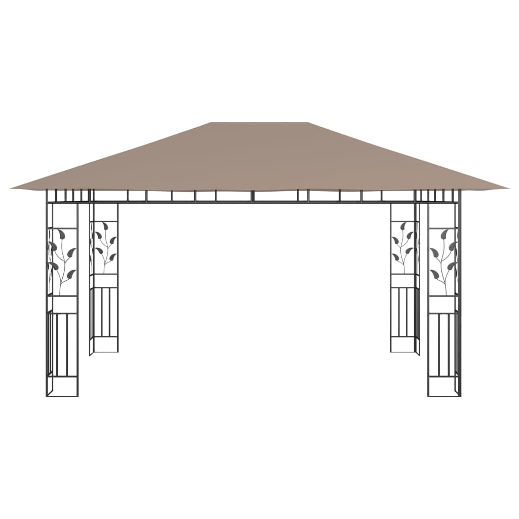Prieel Met Klamboe Led-Lichtslinger 180 G/M² 4X3X2,73 M 4 x 3 x 2.73 m Taupe