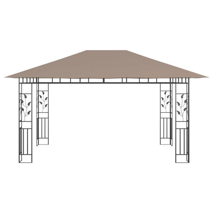 Prieel Met Klamboe Led-Lichtslinger 180 G/M² 4X3X2,73 M 4 x 3 x 2.73 m Taupe