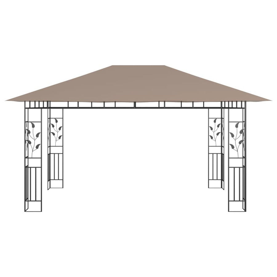 Prieel Met Klamboe Led-Lichtslinger 180 G/M² 4X3X2,73 M 4 x 3 x 2.73 m Taupe