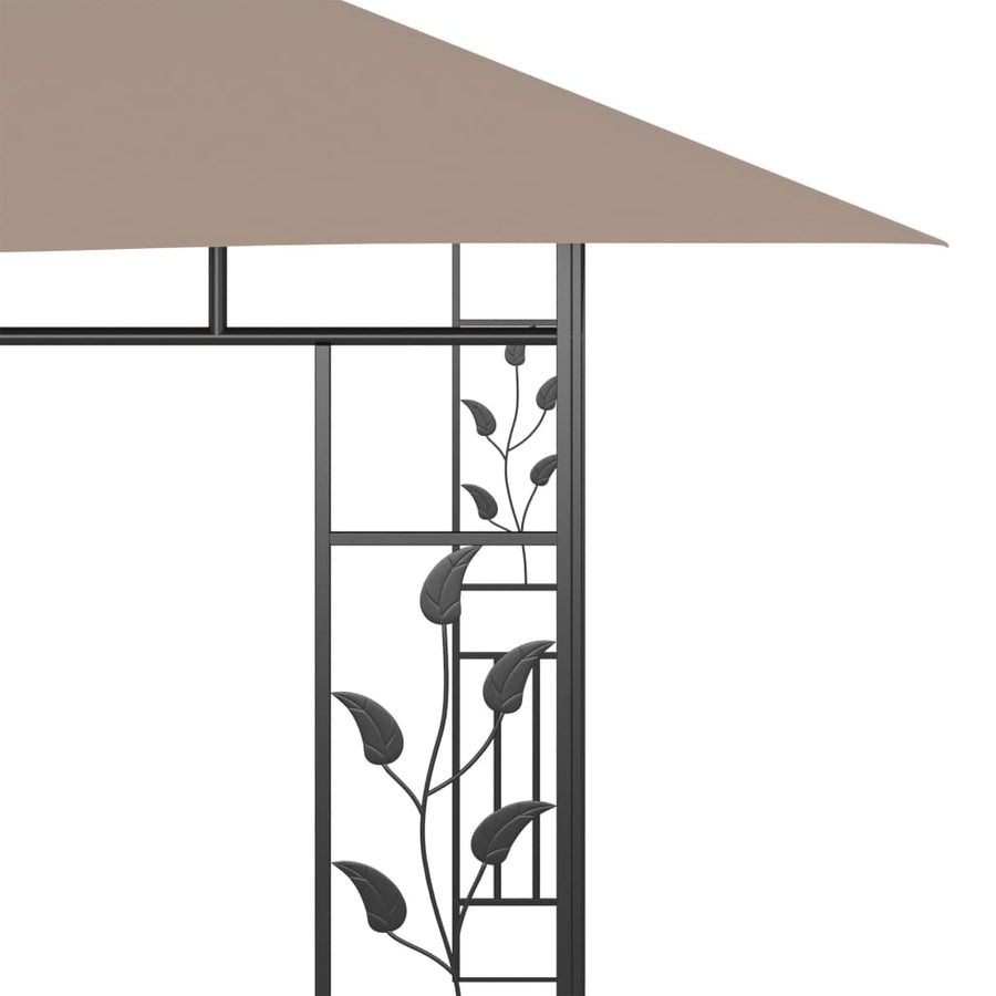 Prieel Met Klamboe Led-Lichtslinger 180 G/M² 4X3X2,73 M 4 x 3 x 2.73 m Taupe