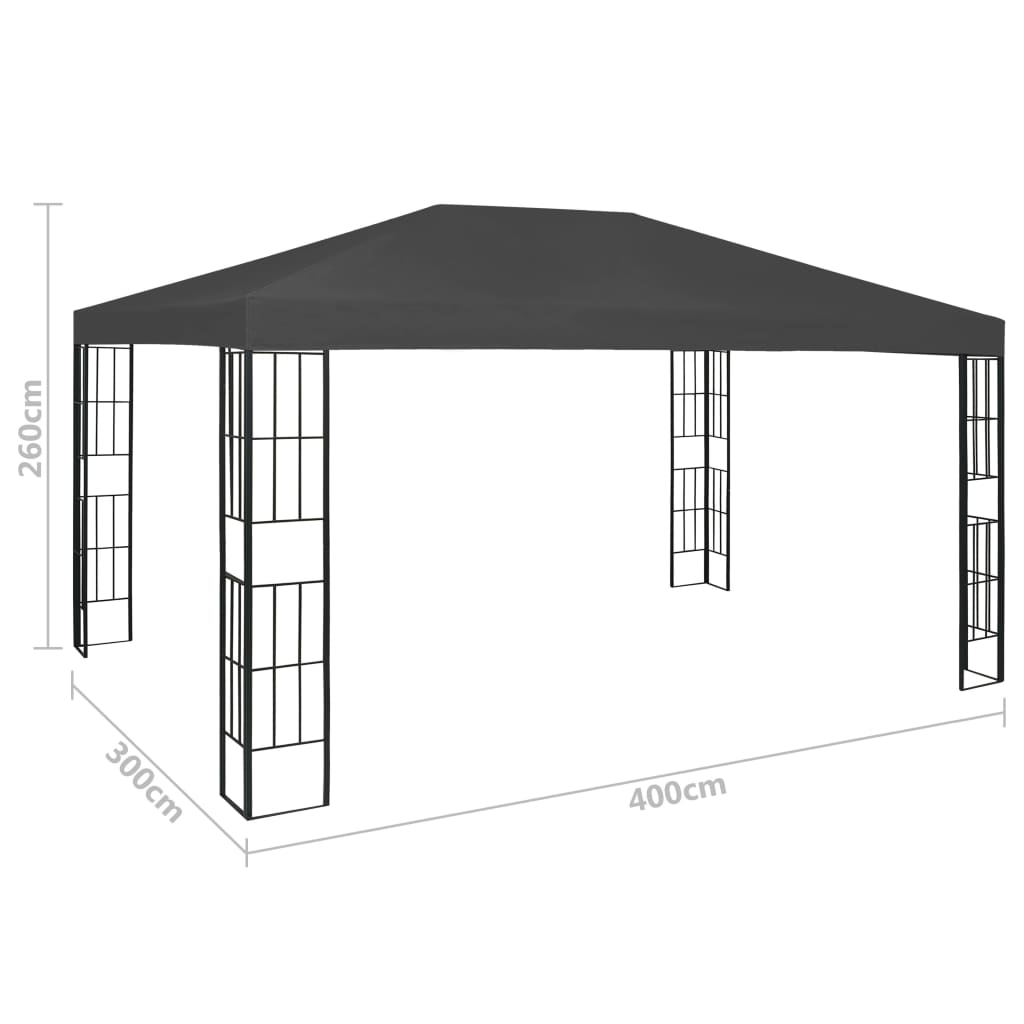 Prieel Met Led-Lichtslinger Kleurig 3 x 4 m
