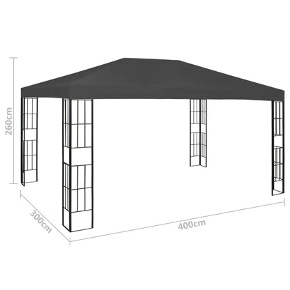 Prieel Met Led-Lichtslinger Kleurig 3 x 4 m