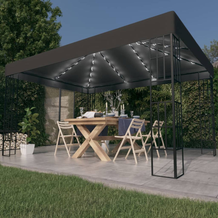Prieel Met Led-Lichtslinger Kleurig 3 x 4 m