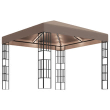 Prieel Met Led-Lichtslinger 3X3 M Taupe 3 x 3 m
