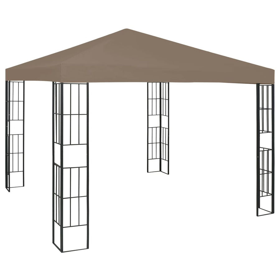 Prieel Met Led-Lichtslinger 3X3 M Taupe 3 x 3 m