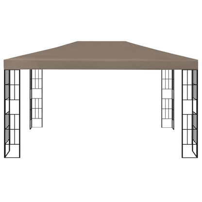 Prieel met LED-lichtslinger 4x3 m taupe