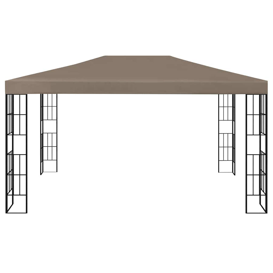 Prieel met LED-lichtslinger 4x3 m taupe