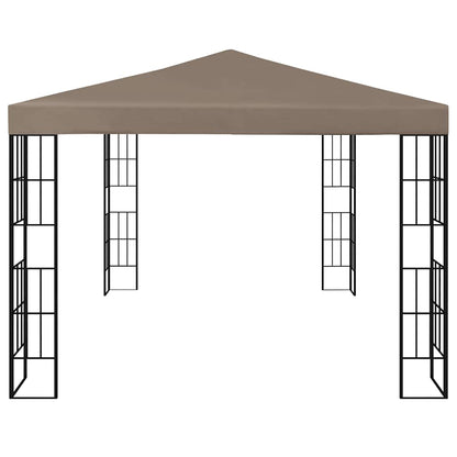 Prieel met LED-lichtslinger 4x3 m taupe