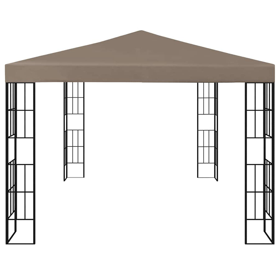 Prieel met LED-lichtslinger 4x3 m taupe