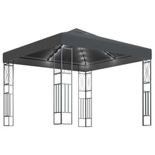 Prieel Met Led-Lichtslinger Stof Kleurig 3 x 3 m
