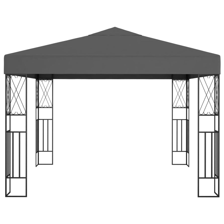 Prieel Met Led-Lichtslinger Stof Kleurig 3 x 3 m