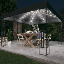 Prieel Met Led-Lichtslinger Stof Kleurig 3 x 3 m